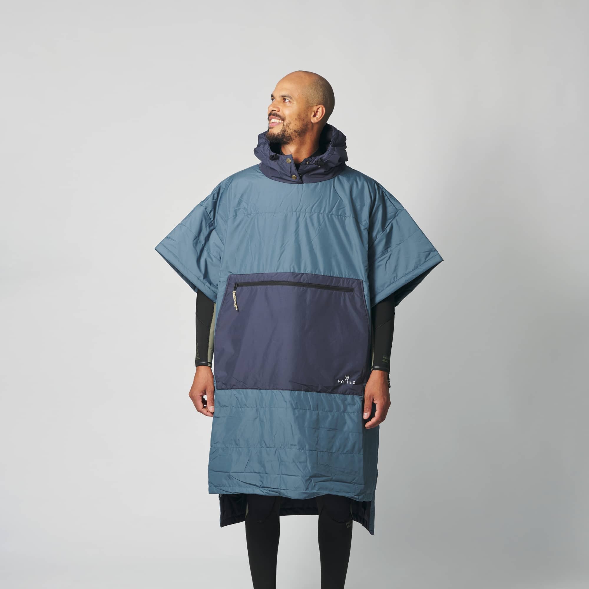 VOITED Surf Inspired Hooded Poncho with a TowelLike Inside Marsh Grey / Graphite VOITED US