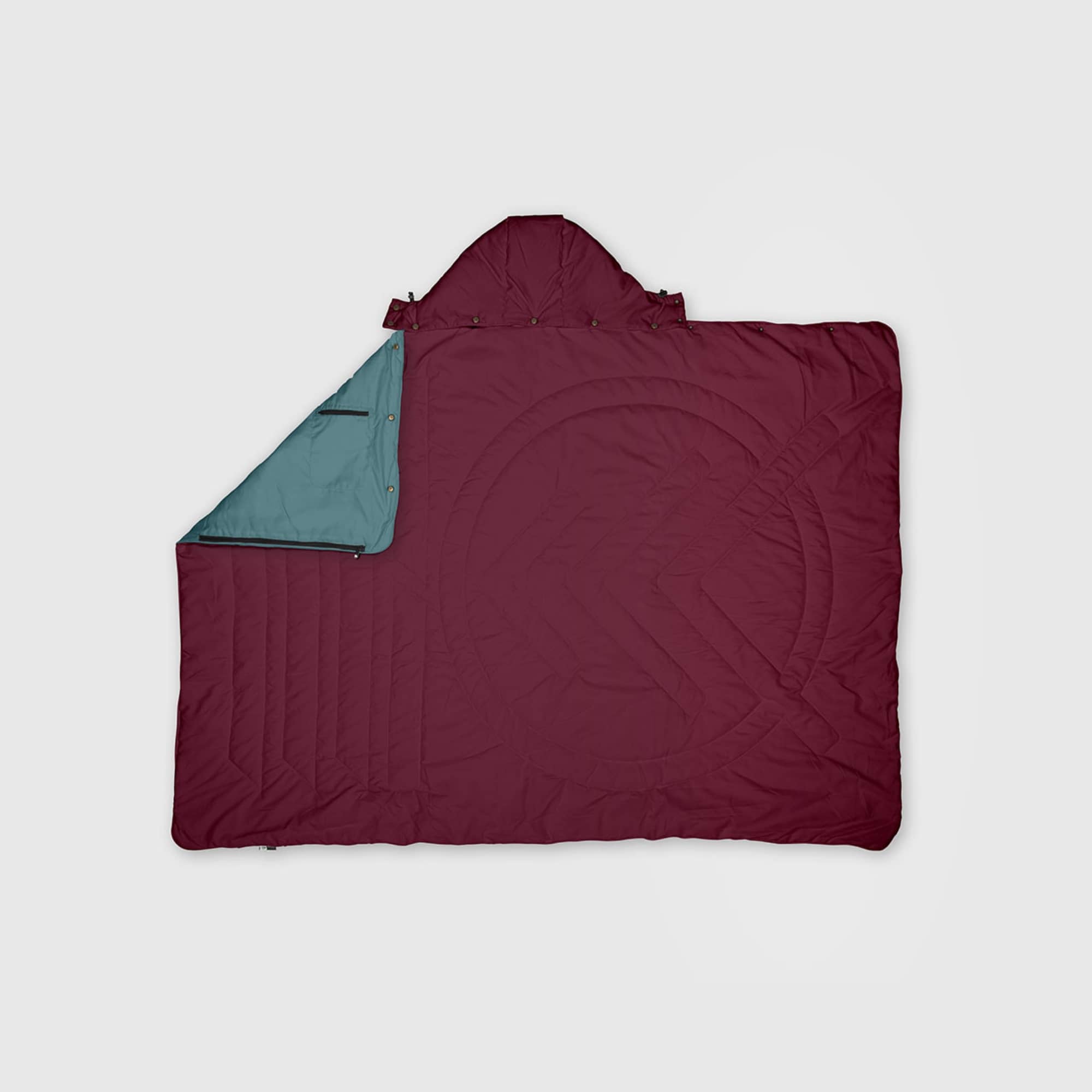 VOITED Compact & Versatile Travel Blanket with Hoodie Cardinal