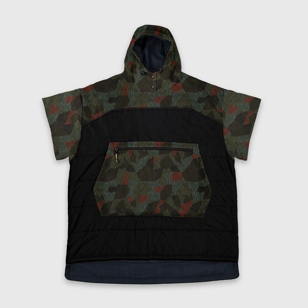 VOITED Surf Inspired Hooded Poncho with a TowelLike Inside Black