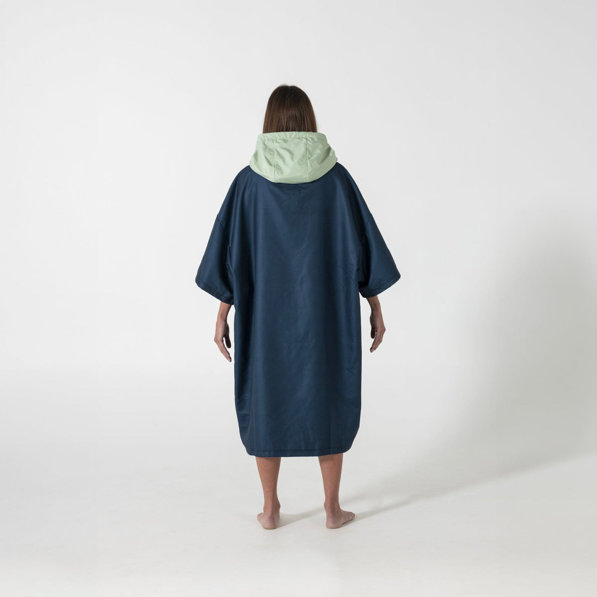 VOITED Micro Fleece Poncho - Ocean Navy/Cameo Green