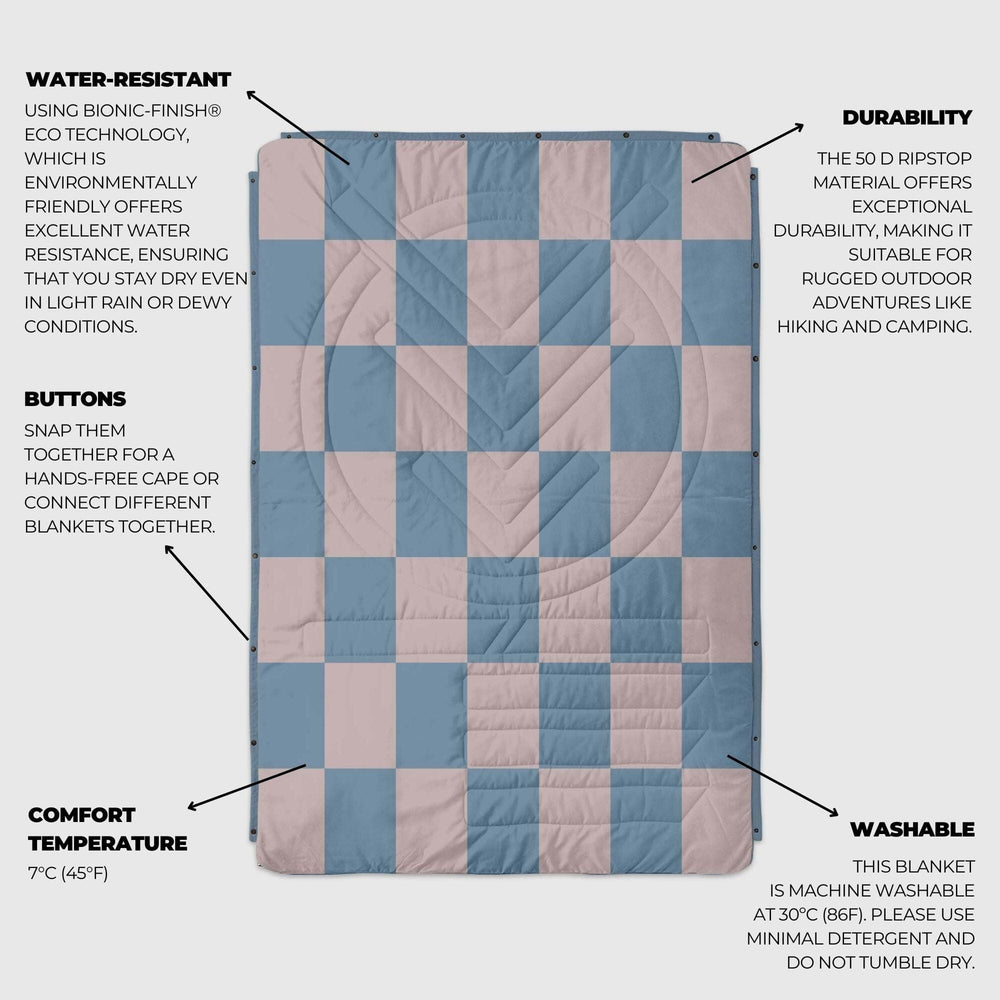 VOITED CloudTouch® Indoor/Outdoor Camping Blanket - Blue Dancer
