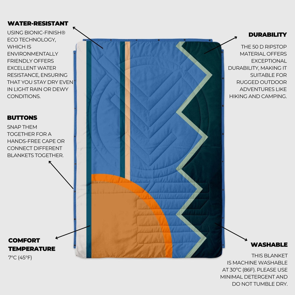 VOITED CloudTouch® Indoor/Outdoor Camping Blanket - Blue Hour
