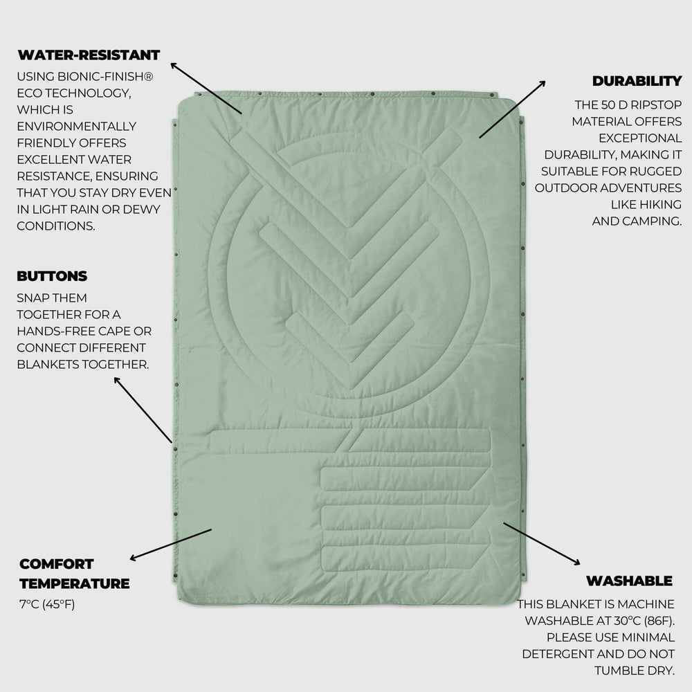 VOITED CloudTouch® Indoor/Outdoor Camping Blanket - Cameo Green