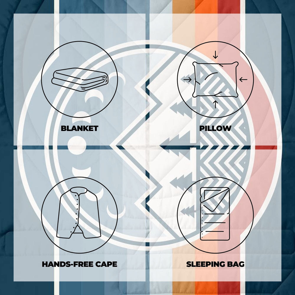 VOITED CloudTouch® Indoor/Outdoor Camping Blanket - Camp Vibes Two