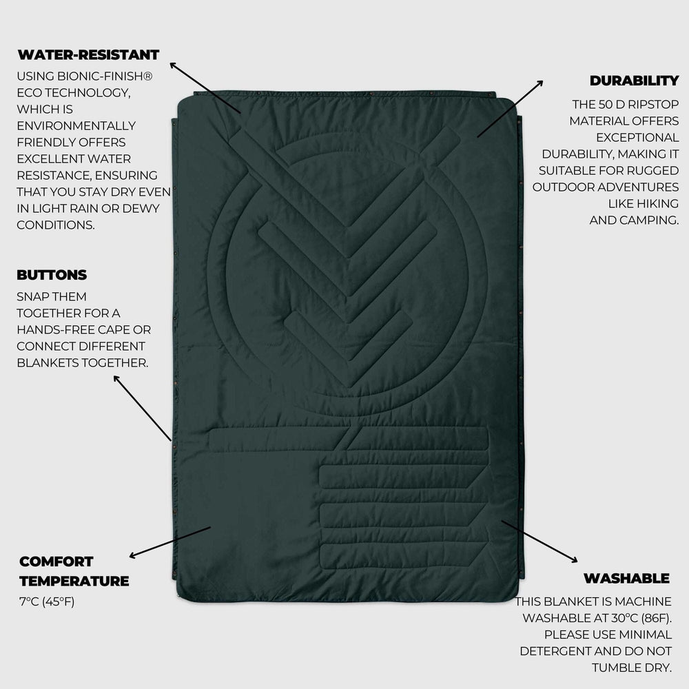 VOITED CloudTouch® Indoor/Outdoor Camping Blanket - Green Gabels