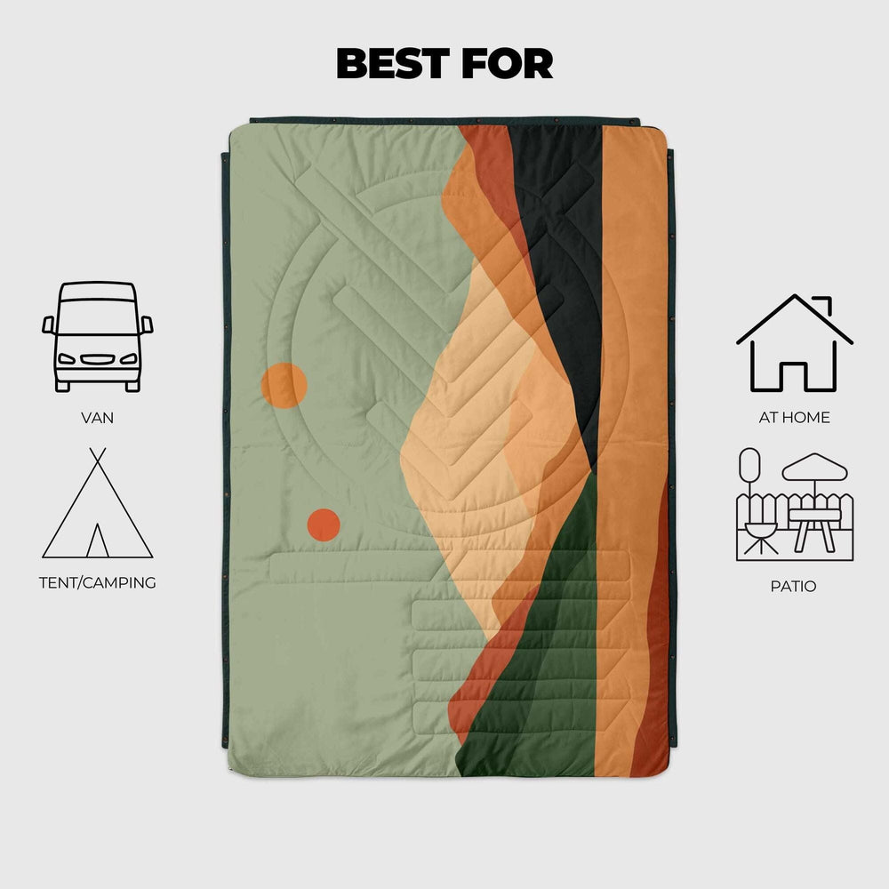 VOITED CloudTouch® Indoor/Outdoor Camping Blanket - Jasper / Tree Green