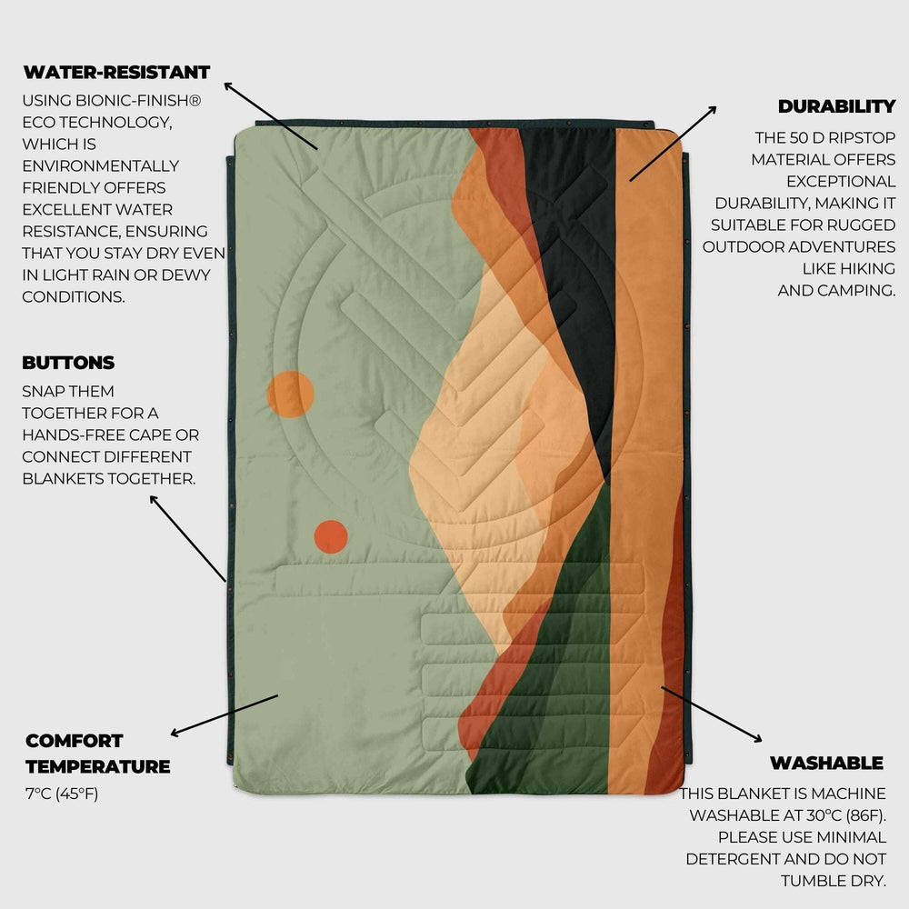 VOITED CloudTouch® Indoor/Outdoor Camping Blanket - Jasper / Tree Green