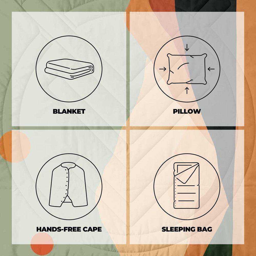 VOITED CloudTouch® Indoor/Outdoor Camping Blanket - Jasper / Tree Green