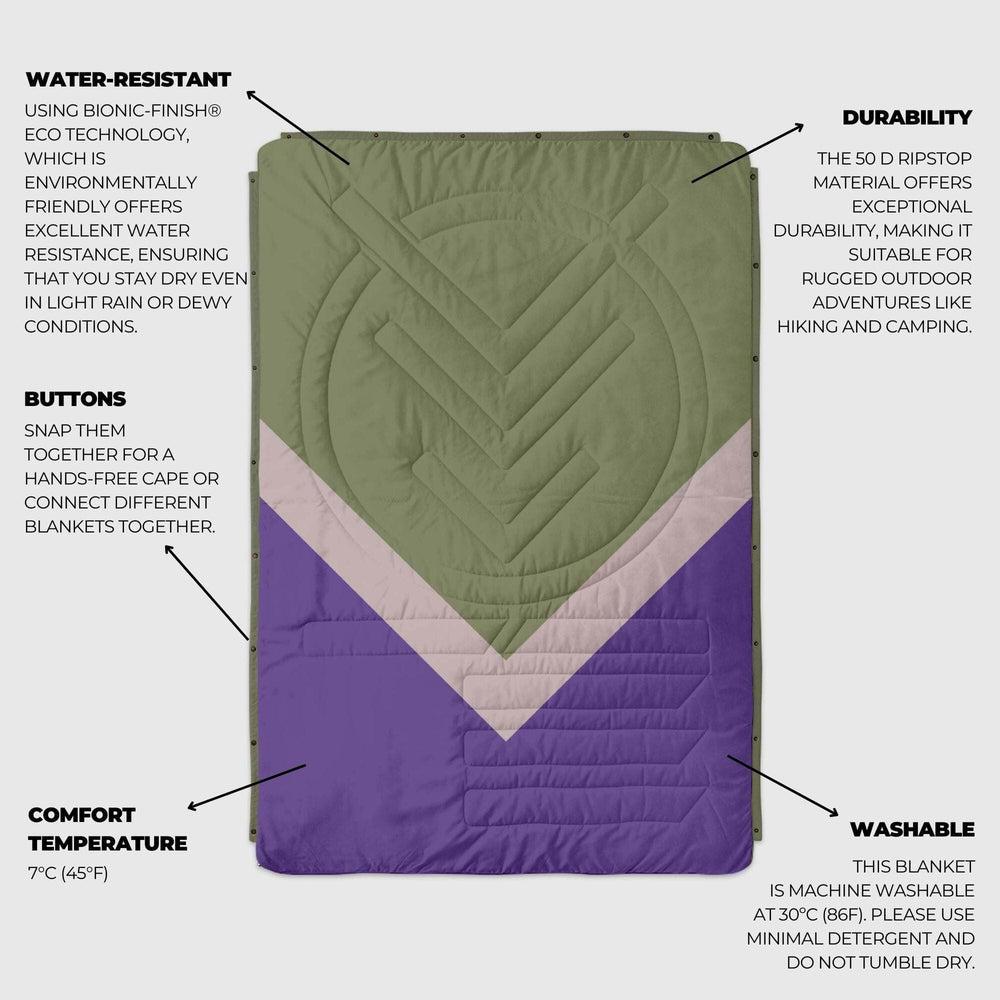 VOITED CloudTouch® Indoor/Outdoor Camping Blanket - Light Forest