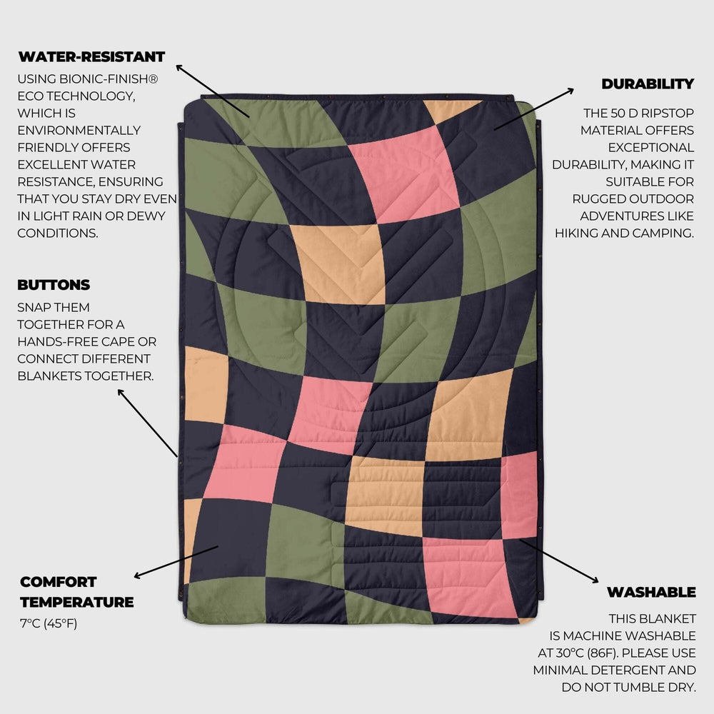 VOITED CloudTouch® Indoor/Outdoor Camping Blanket - Wavecheck