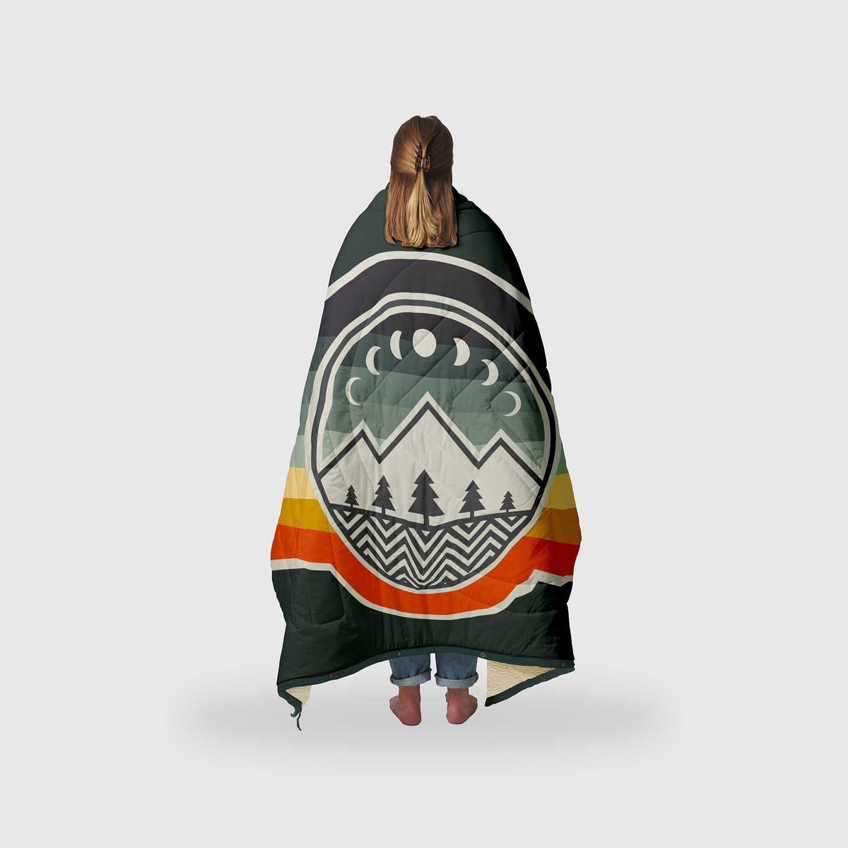 VOITED CloudTouch® Indoor/Outdoor Camping Blanket - Camp Vibes / Greengabel