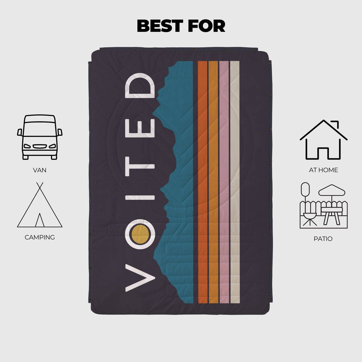 VOITED CloudTouch® Indoor/Outdoor Camping Blanket - Peaks
