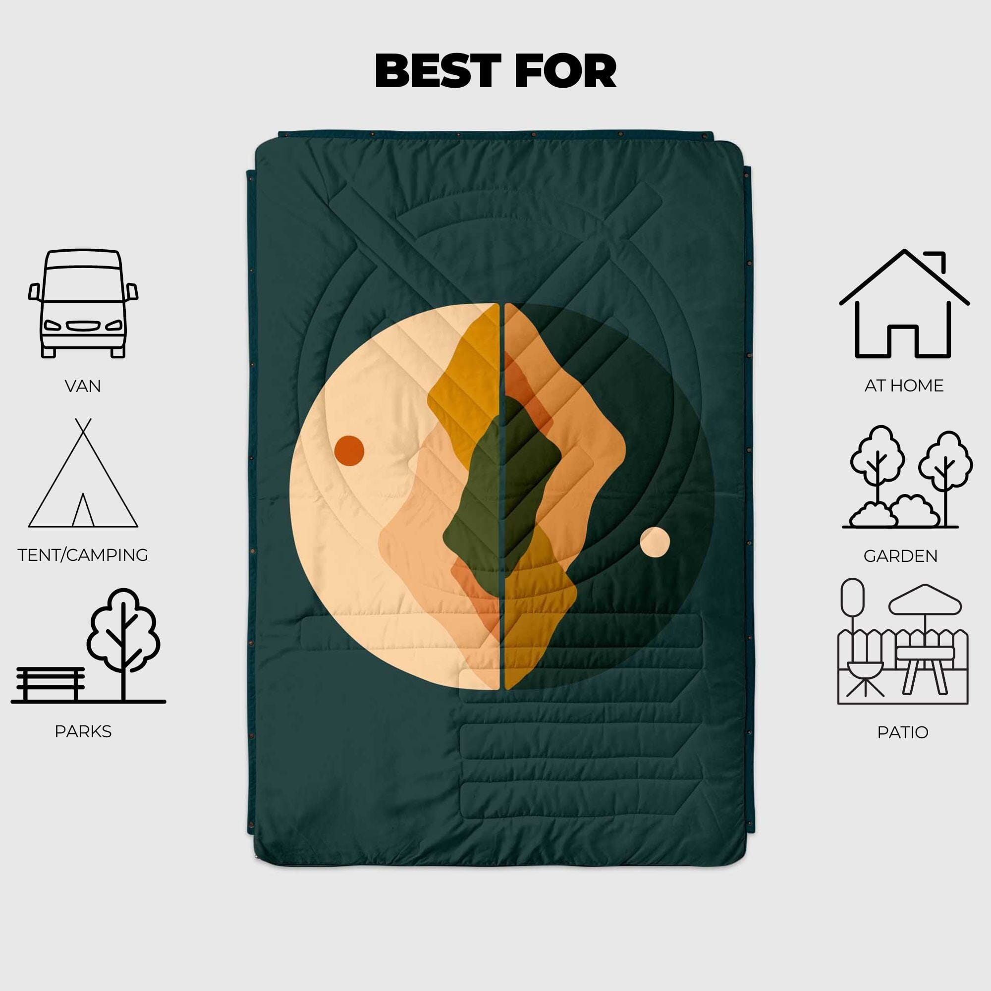 VOITED Multi-Functional Outdoor Fleece Blanket Pillow - Day