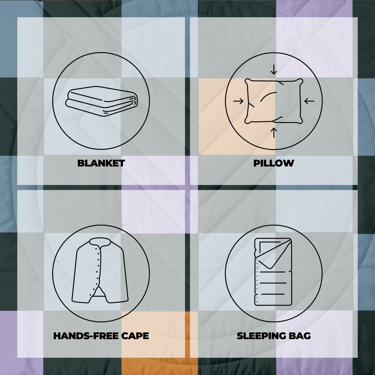 VOITED Fleece Outdoor Camping Blanket - Cheeckers
