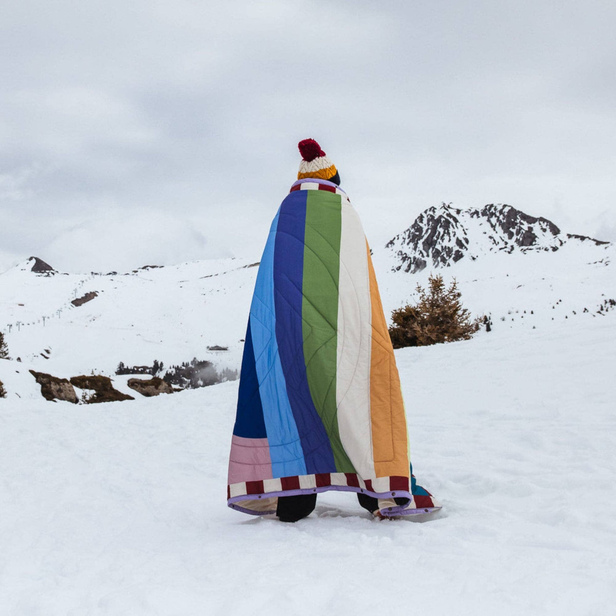 VOITED Fleece Outdoor Camping Blanket - Moon River