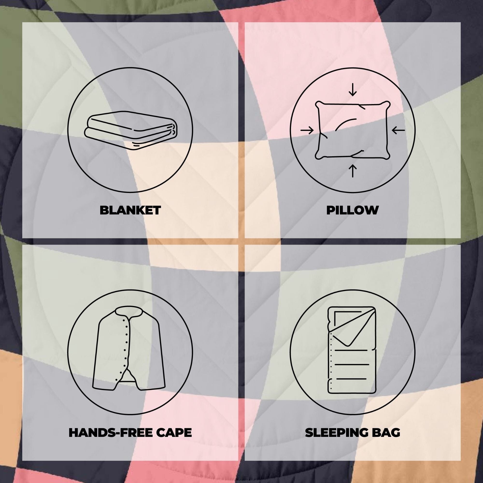 Mini Traveler Blanket - Wavecheck | VOITED Kids Adventure 4-in-1