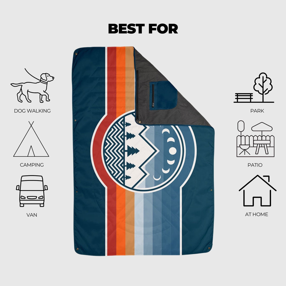 VOITED Quilted Premium Recycled Pet Blanket - Camp Vibes Two