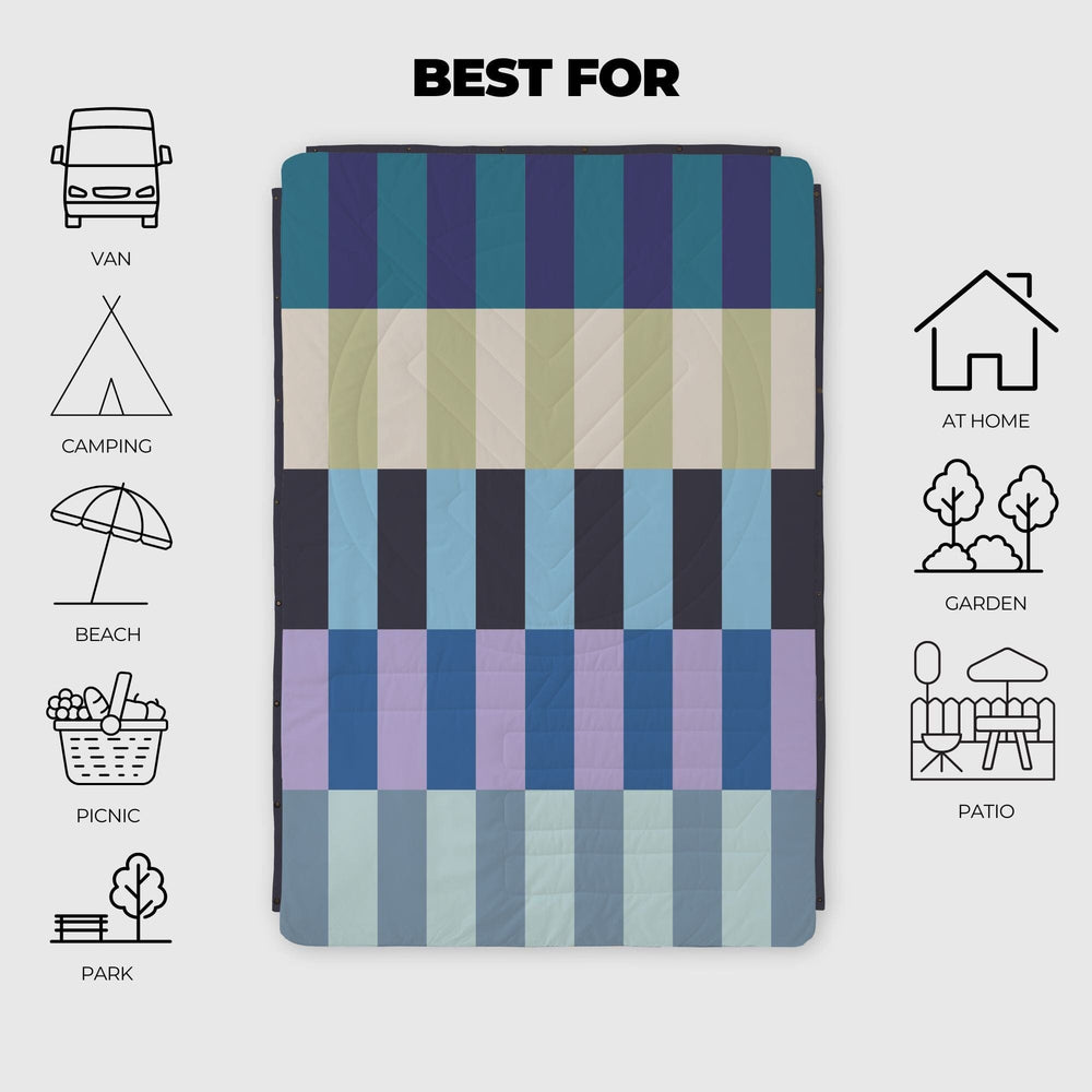 VOITED Recycled Ripstop Outdoor Camping Blanket - Azure