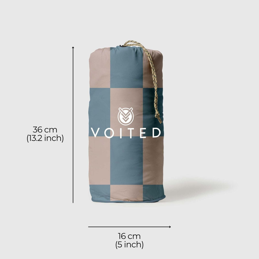 VOITED Recycled Ripstop Outdoor Camping Blanket - Blue Dancer/Sundial