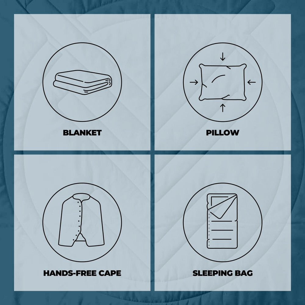 VOITED Recycled Ripstop Outdoor Camping Blanket - Blue Steel / Graphite