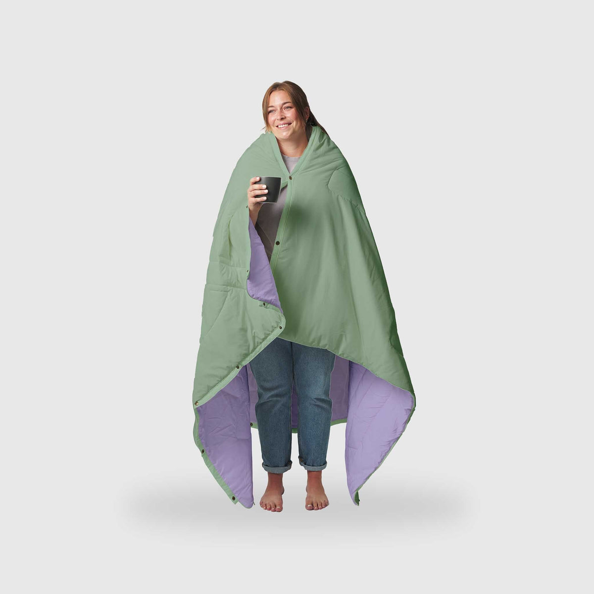 VOITED Recycled Ripstop Outdoor Camping Blanket - Cameo Green/Digital Lavender
