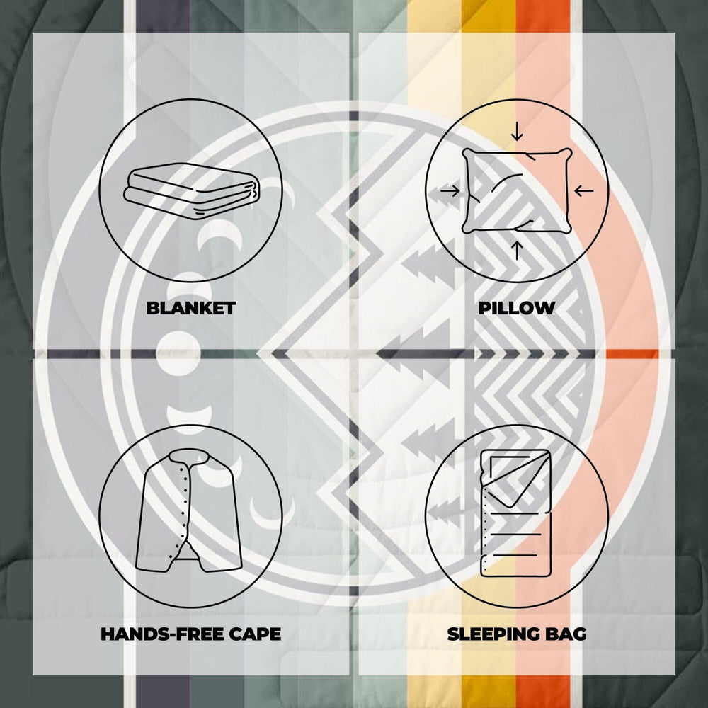 VOITED Recycled Ripstop Outdoor Camping Blanket - Camp Vibes / Greengabel