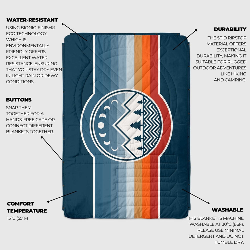 VOITED Recycled Ripstop Outdoor Camping Blanket - Camp Vibes Two