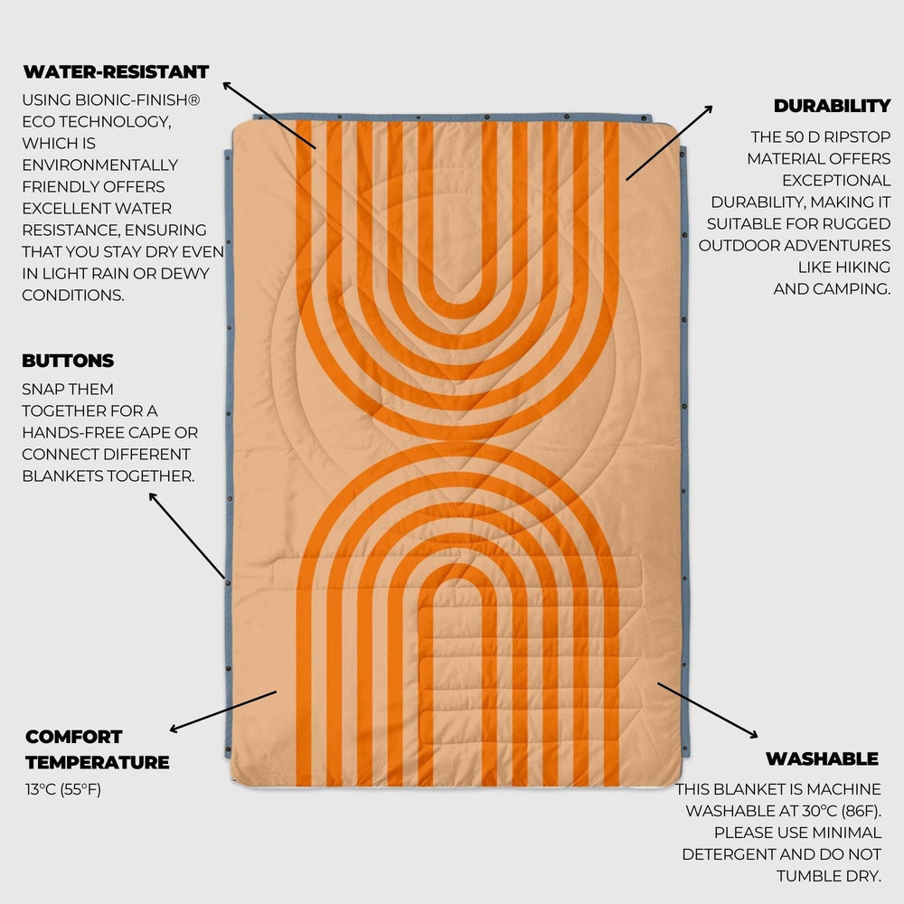 VOITED Recycled Ripstop Outdoor Camping Blanket - Court/Mountain Spring