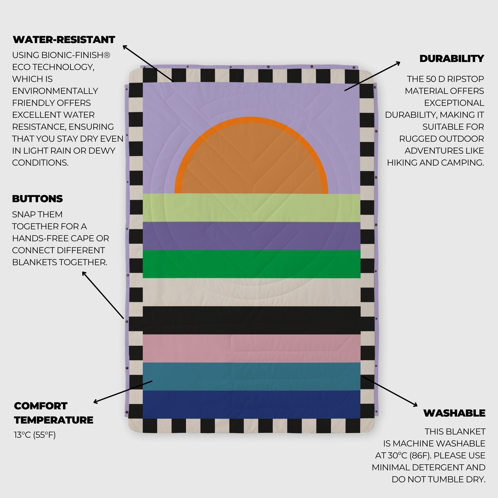 VOITED Insulated, Recycled & Versatile Outdoor Throw Blanket