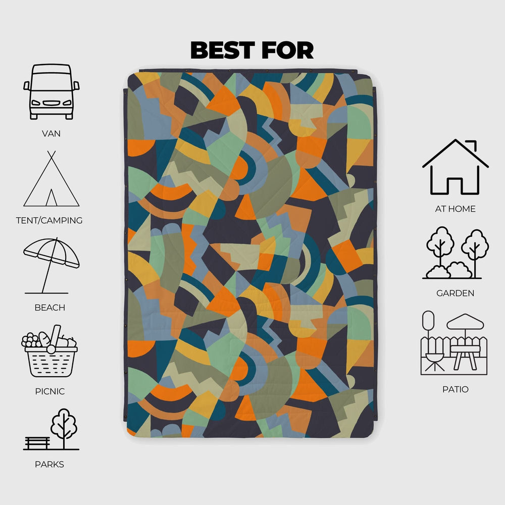 VOITED Recycled Ripstop Outdoor Camping Blanket - Farmers Market/Graphite