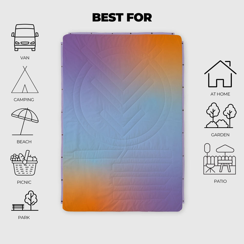 VOITED Recycled Ripstop Outdoor Camping Blanket - Fuzzy Sunset