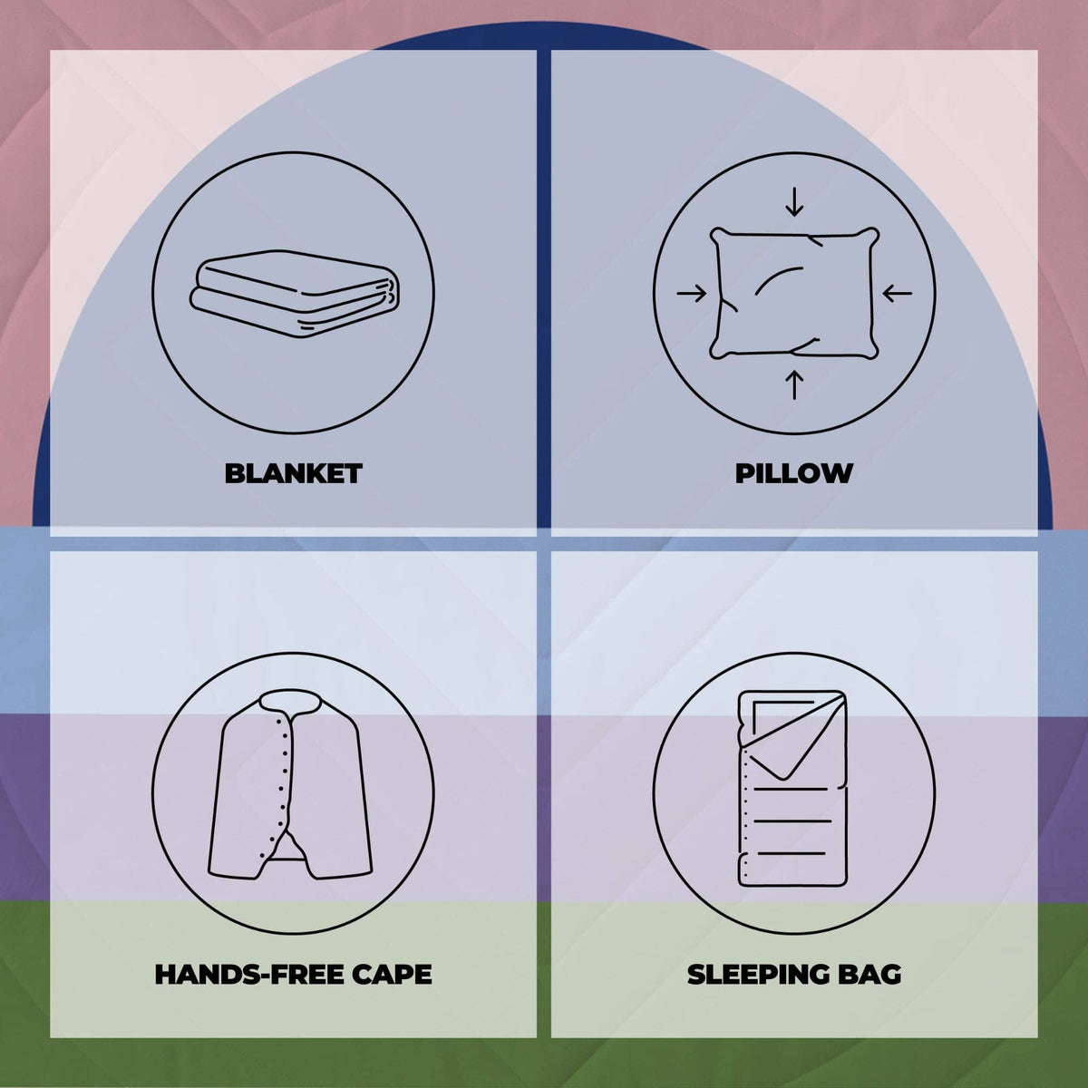 VOITED Recycled Ripstop Outdoor Camping Blanket - Moon River