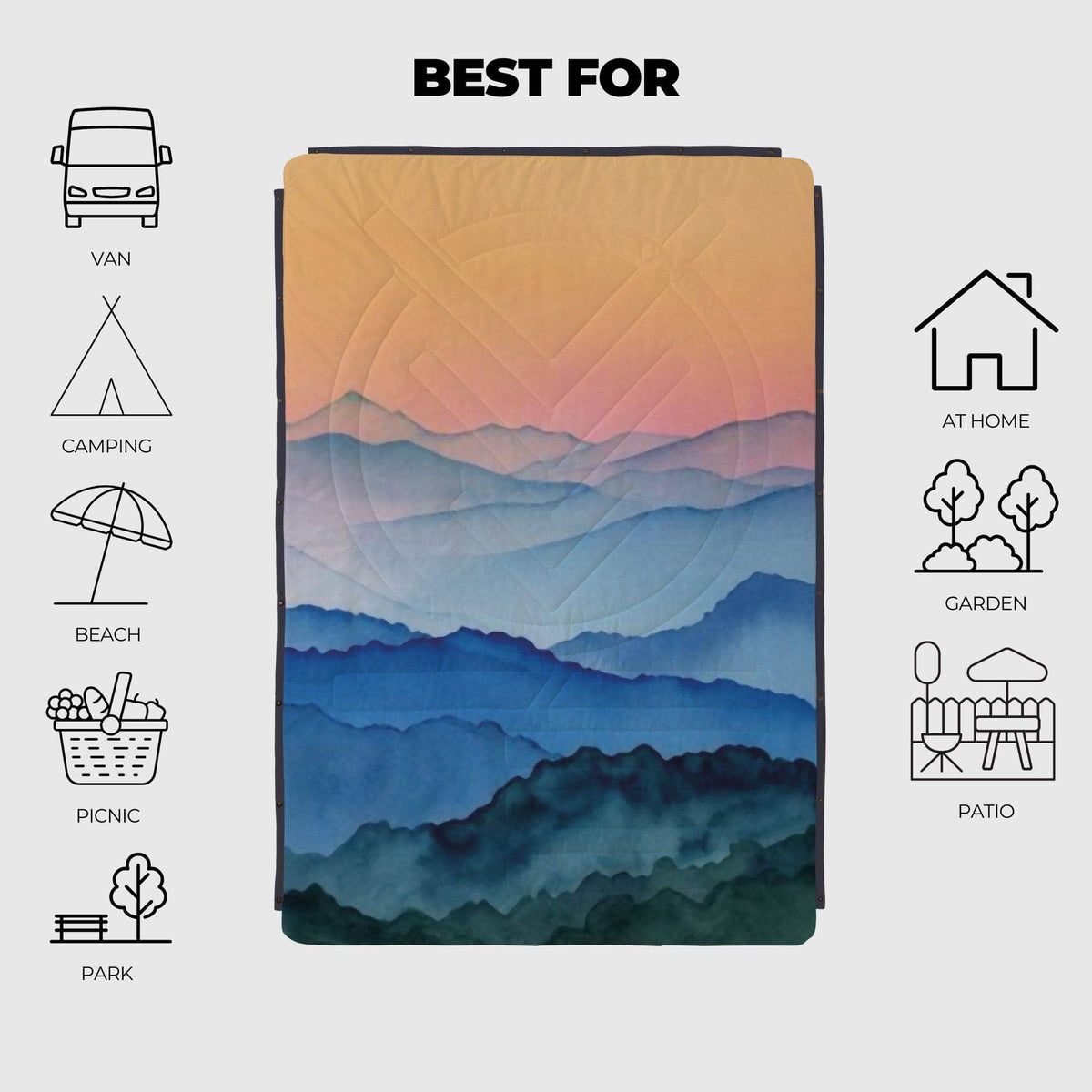 VOITED Recycled Ripstop Outdoor Camping Blanket -Nomadsland