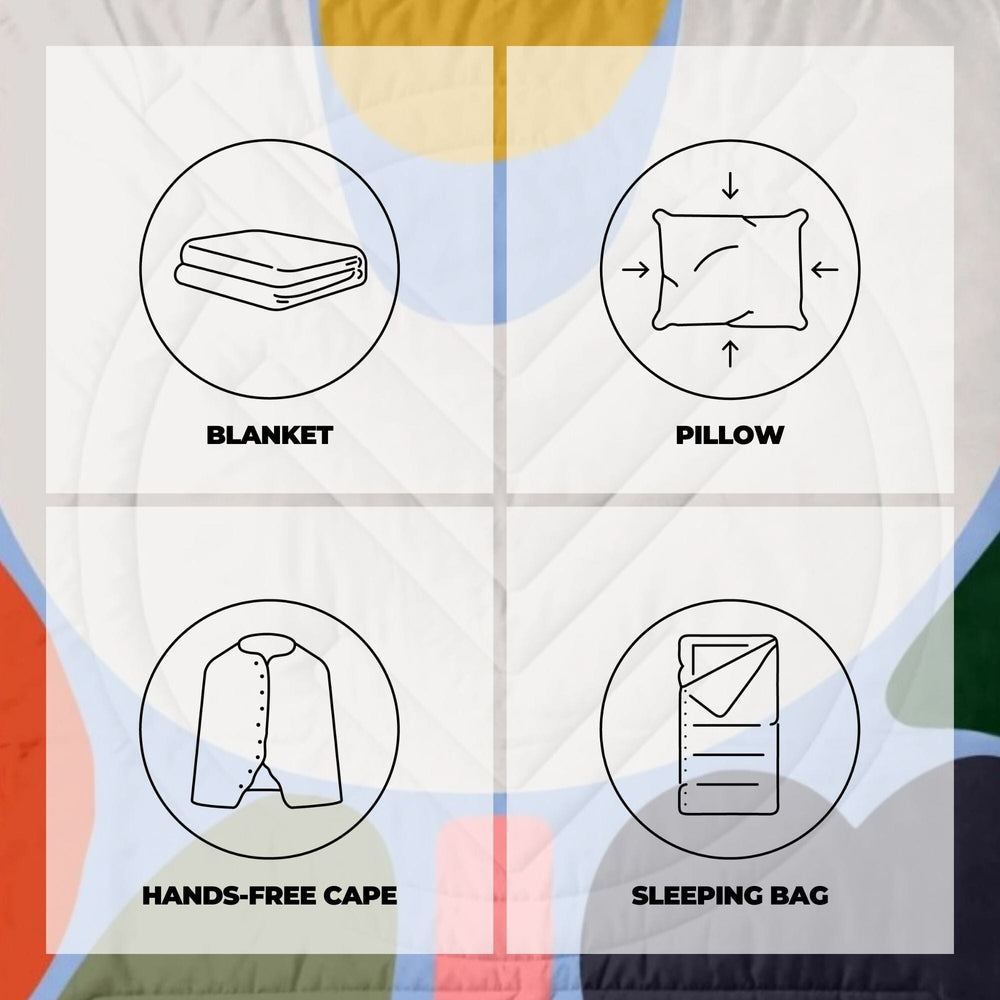 VOITED Recycled Ripstop Outdoor Camping Blanket - Playtime/Olive