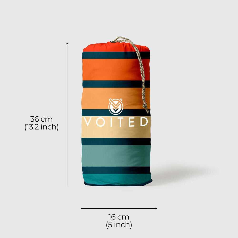 VOITED Recycled Ripstop Outdoor Camping Blanket - Sunset Stripes