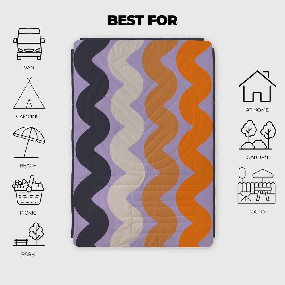 VOITED Recycled Ripstop Outdoor Camping Blanket - Tide