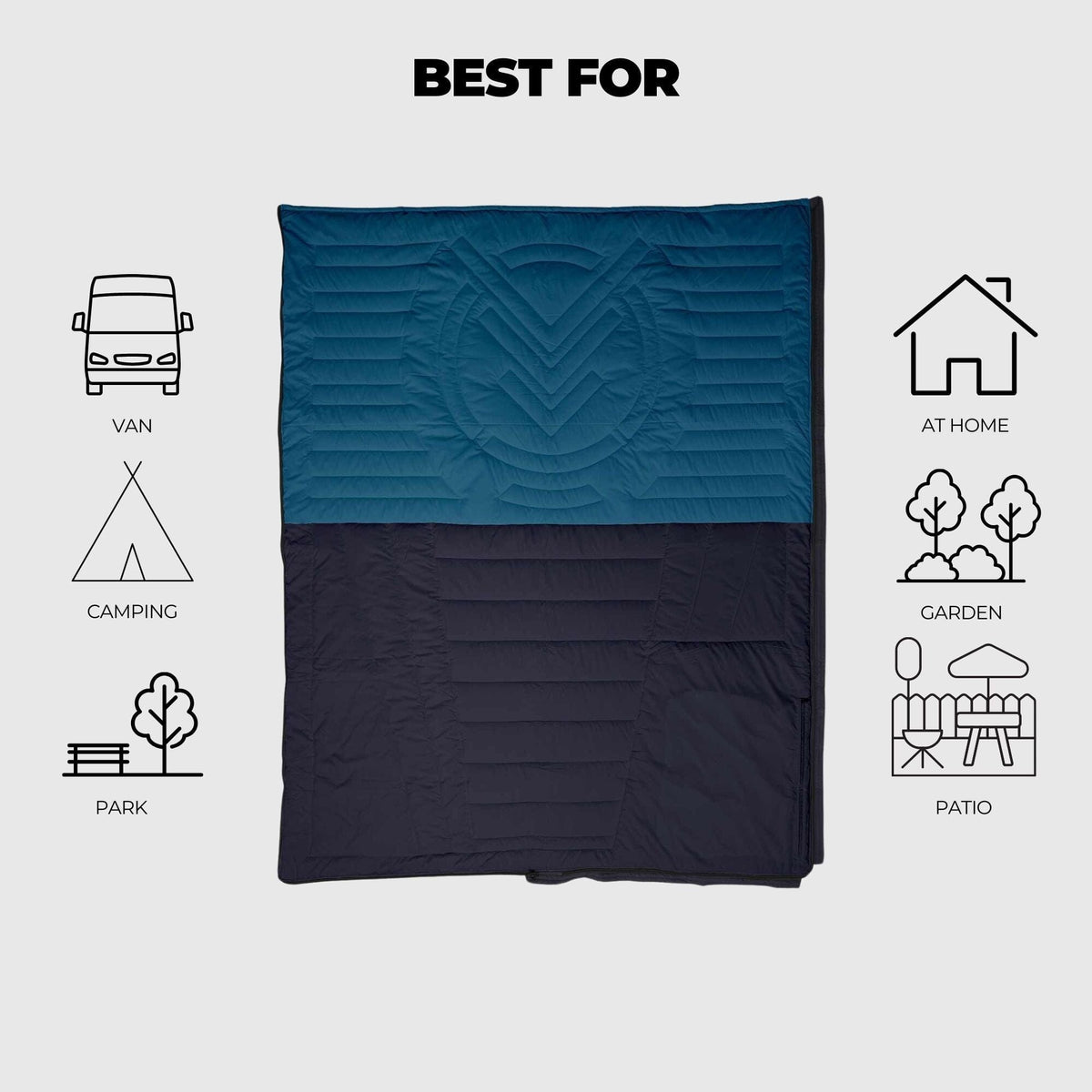 VOITED Slumber Zip Sack Blanket - Blue Steel / Graphite