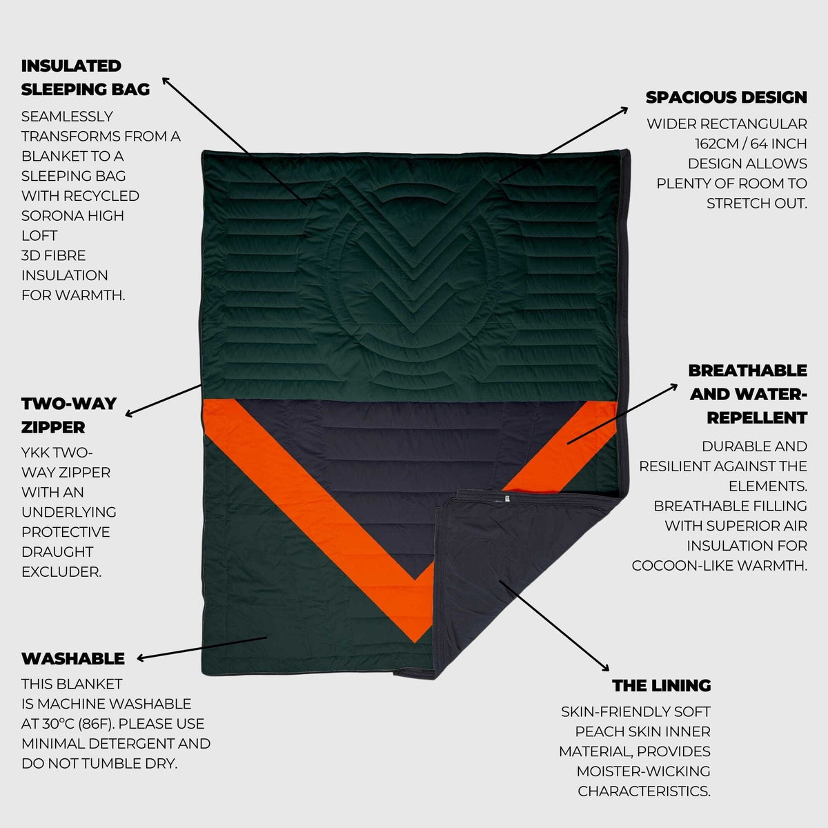 VOITED Slumber Zip Sack Blanket - Cabin