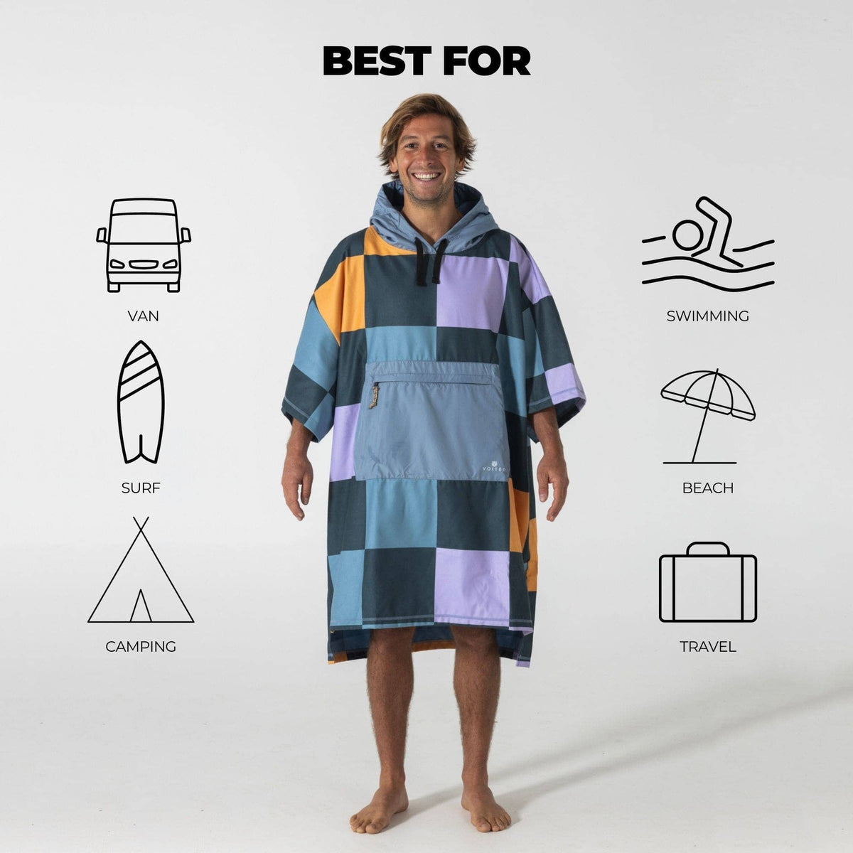 VOITED Micro Fleece Poncho - Cheeckers