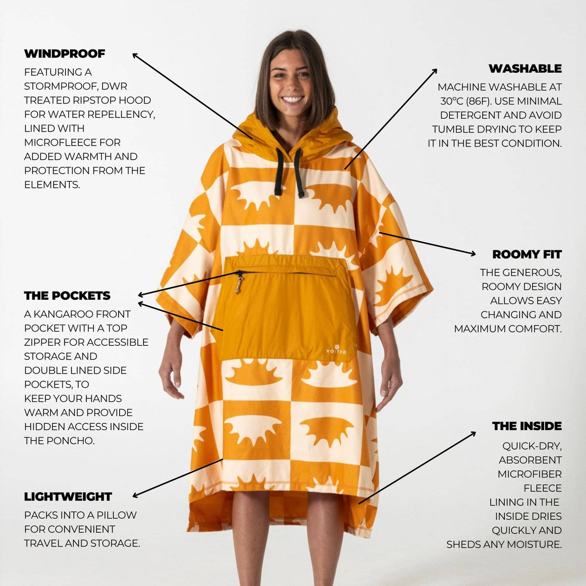 VOITED Micro Fleece Poncho - Concha
