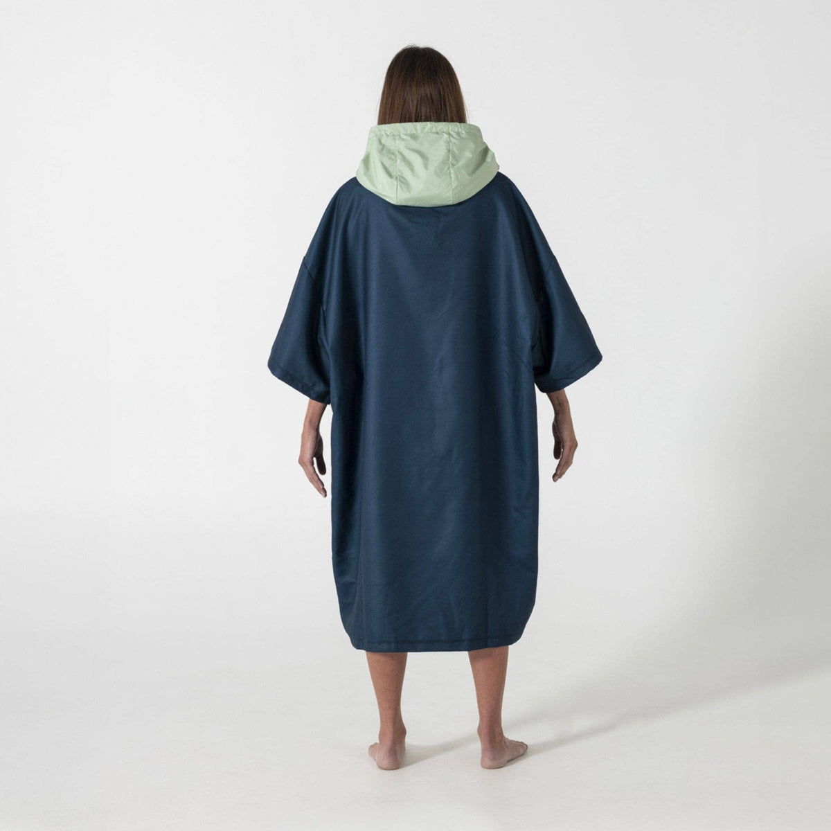 VOITED Micro Fleece Poncho - Ocean Navy/Cameo Green