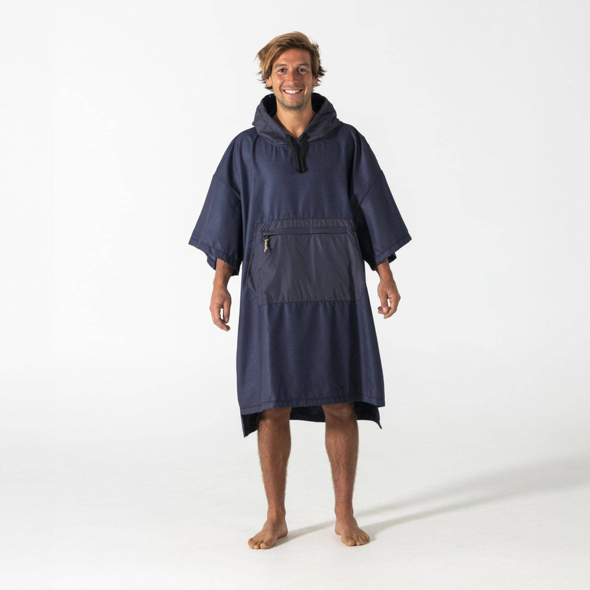 VOITED Micro Fleece Poncho - Ocean Navy/Ethno