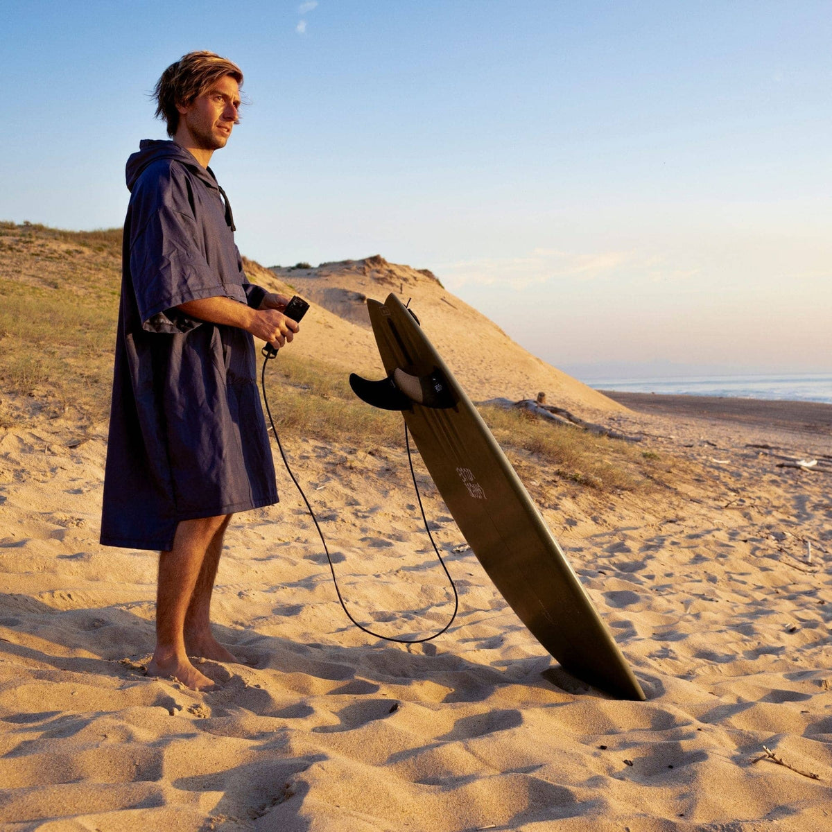 VOITED Micro Fleece Poncho - Ocean Navy/Ethno