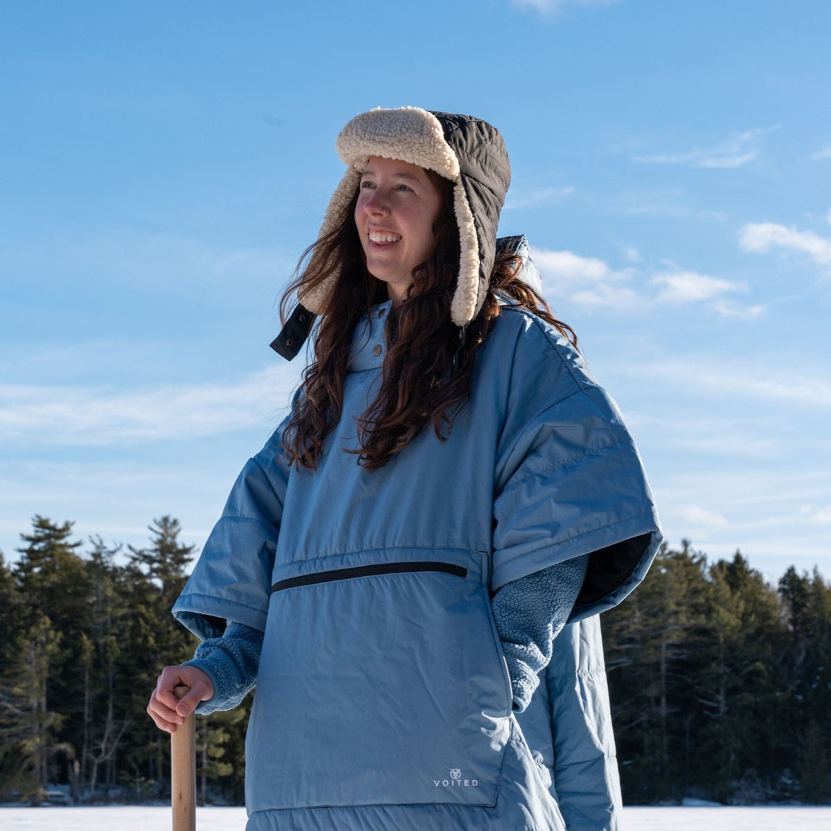 camping poncho VOITED 3rd Edition Outdoor Poncho for Surfing, Camping, Vanlife & Wild Swimming - Mountain Spring
