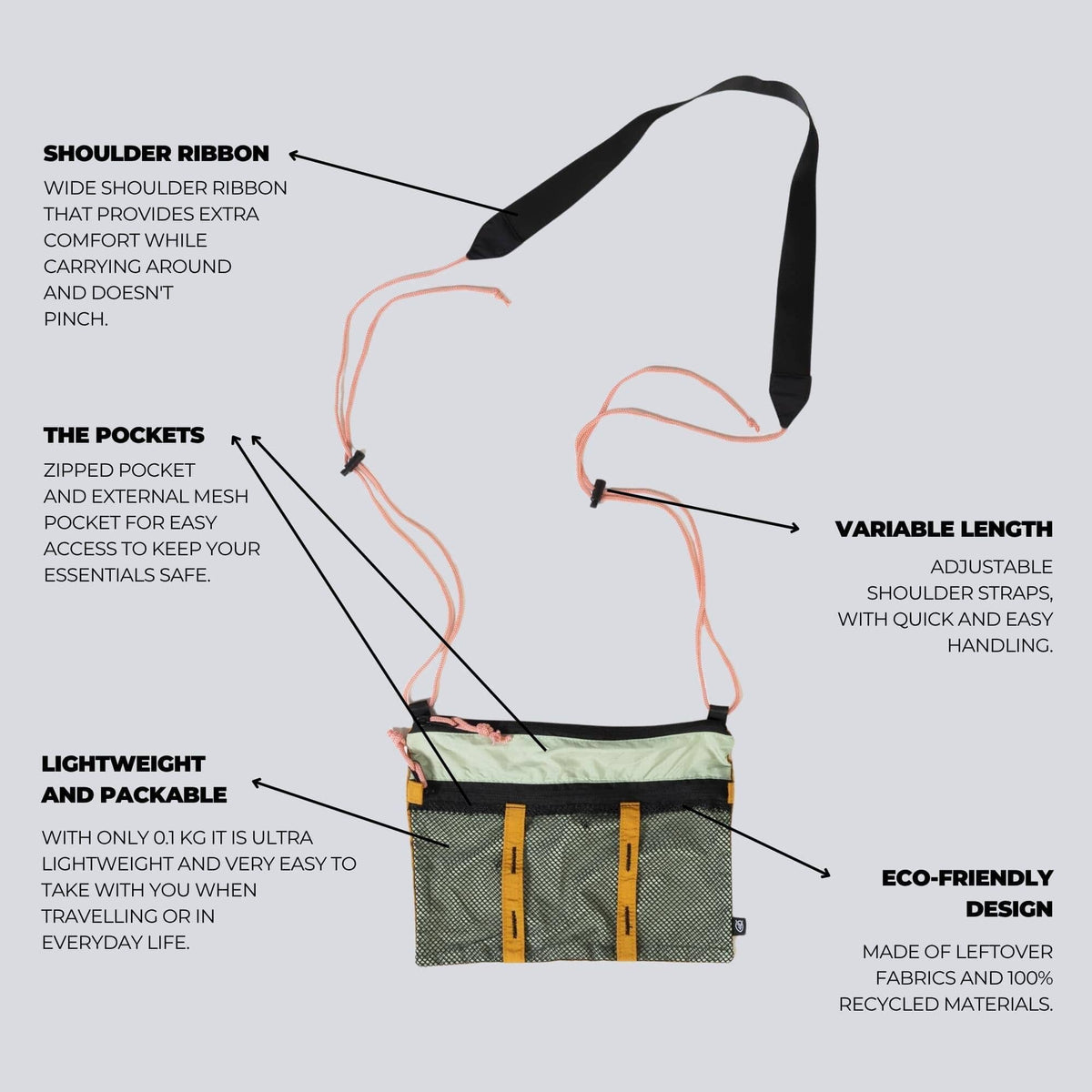 VOITED Essentials Shoulder Bag - Sundial/Cameo Green