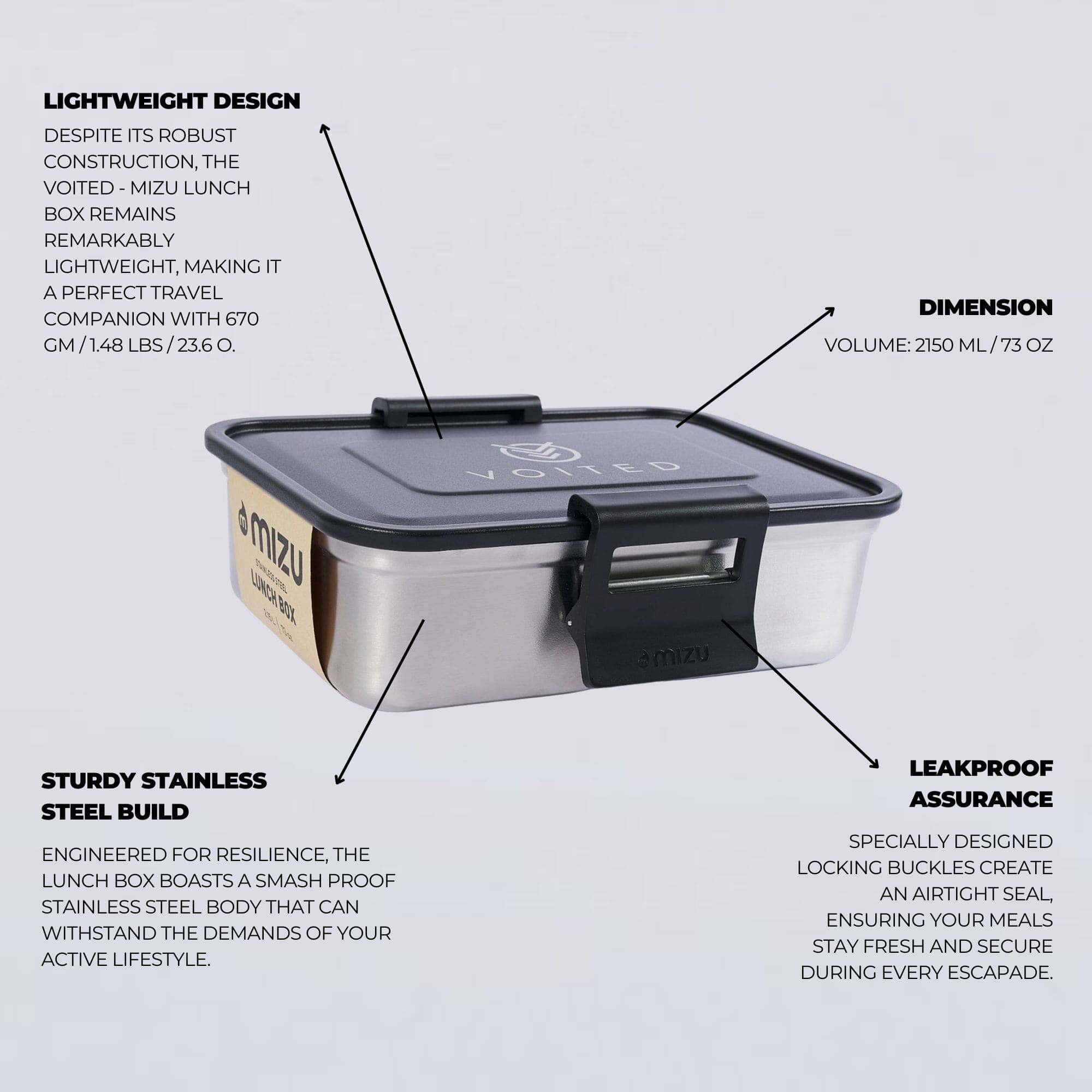 Mizu x VOITED Stainless Steel Lunch Box – VOITED US
