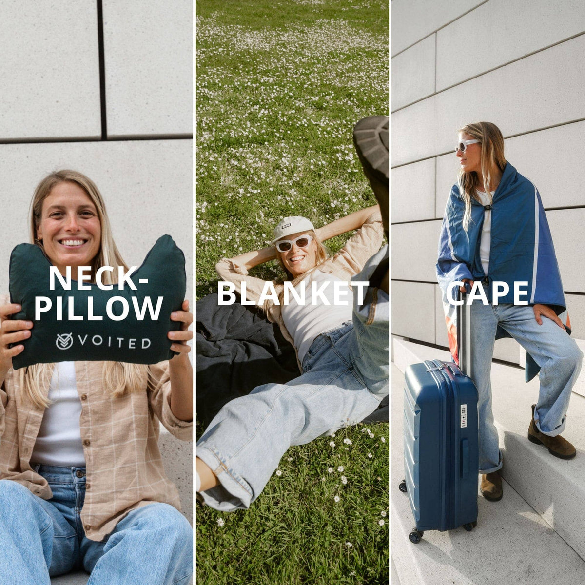 VOITED NeckPack Travel Pillow Blanket - Camp Vibes Two