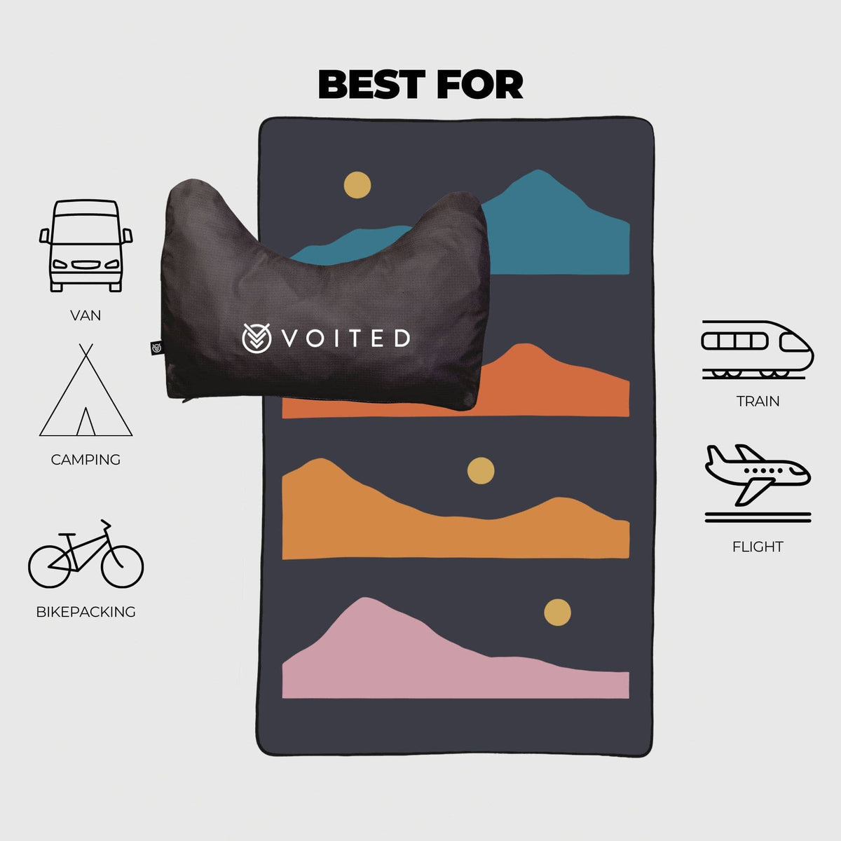 VOITED NeckPack Travel Pillow Blanket - Trailtrekker