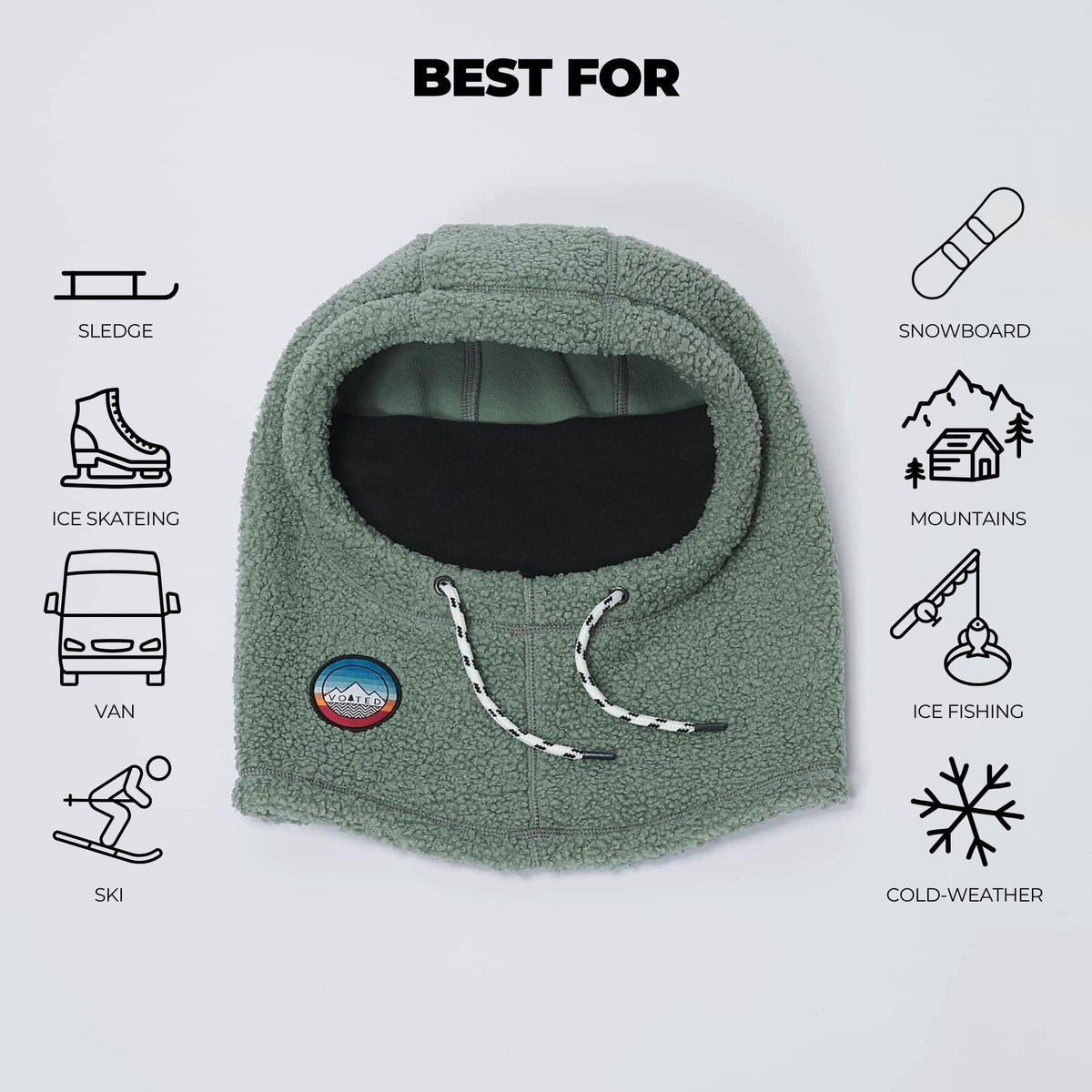 VOITED Polar Fleece Hood - Pistachio