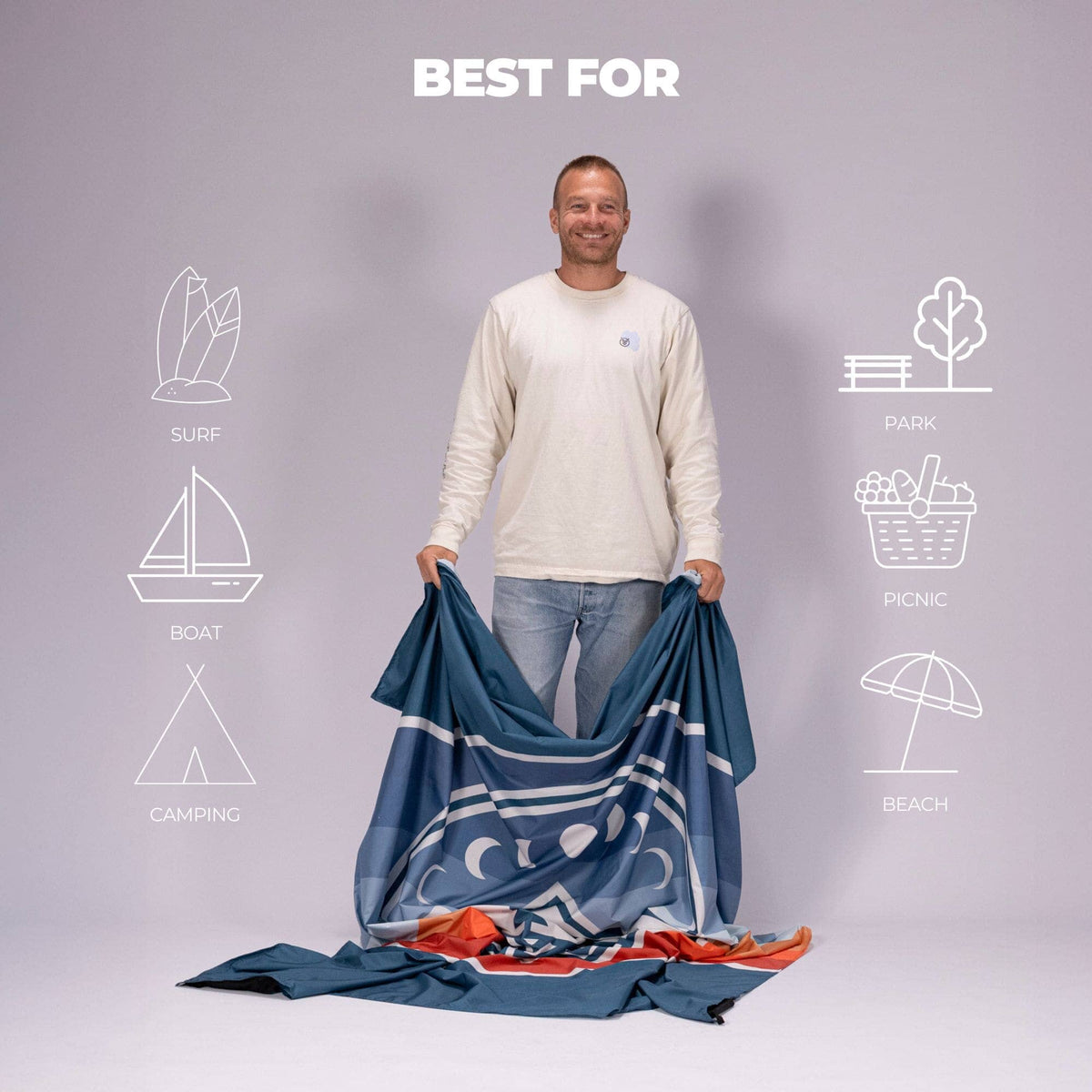 VOITED Sandfree Beach Sheet - Camp Vibes Two